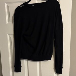 Splendid Black Ribbed Knit Top